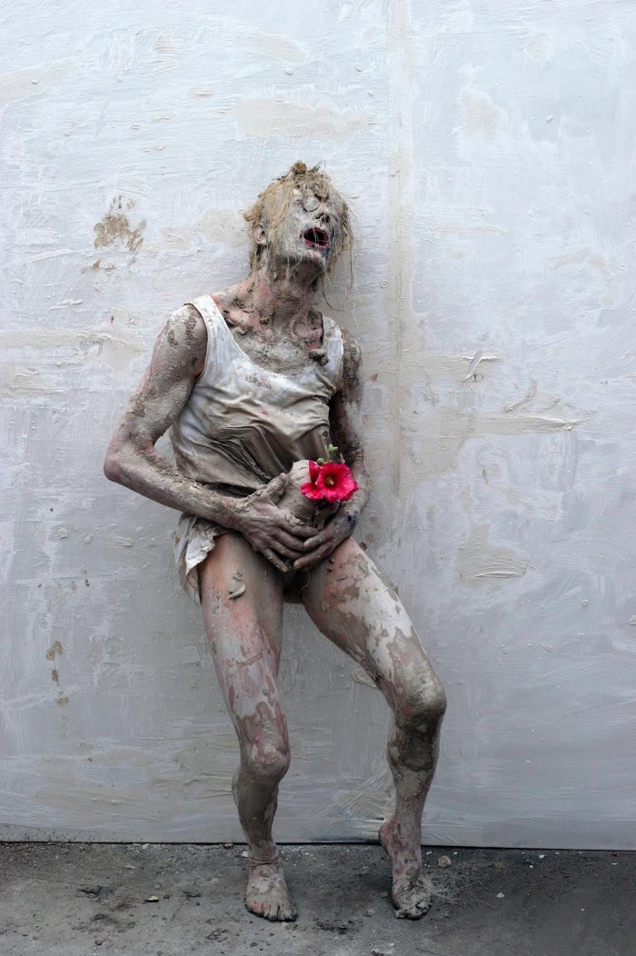 Olivier de Sagazan, SANS TITRE, tirage numérique sur papier William Turner, acrylique, pastel, 2016 ©Olivier de Sagazan