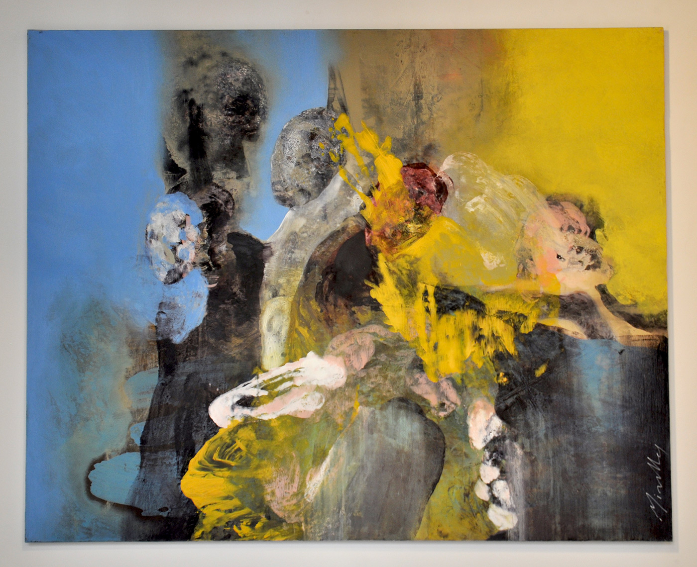 Port de plaisance, huile sur toile, 162 x130 cm, 2018 © Christophe Miralles