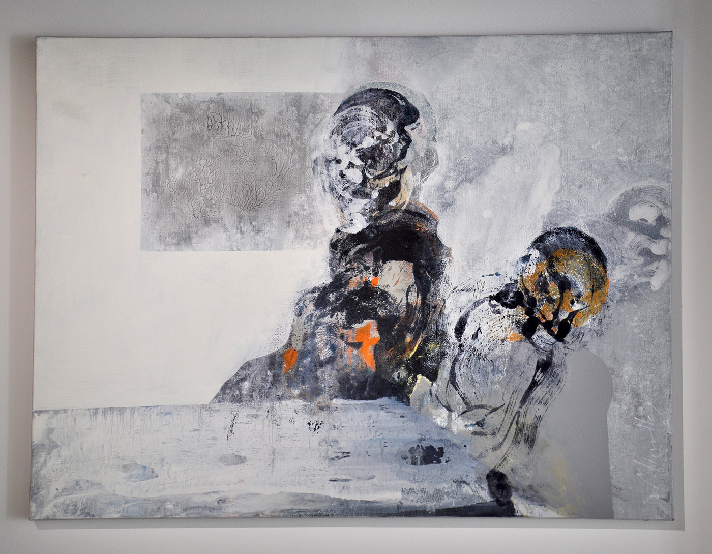 Reste là, huile sur toile, 116 x 89 cm, 2018 © Christophe Miralles