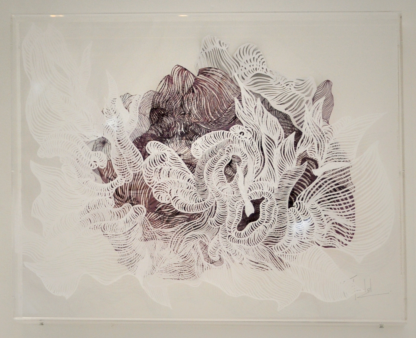 Cartographie du Vide 1, technique mixte et acrylique sur plexiglas, 40,5 x 50 cm, 2018 © Flo Arnol2