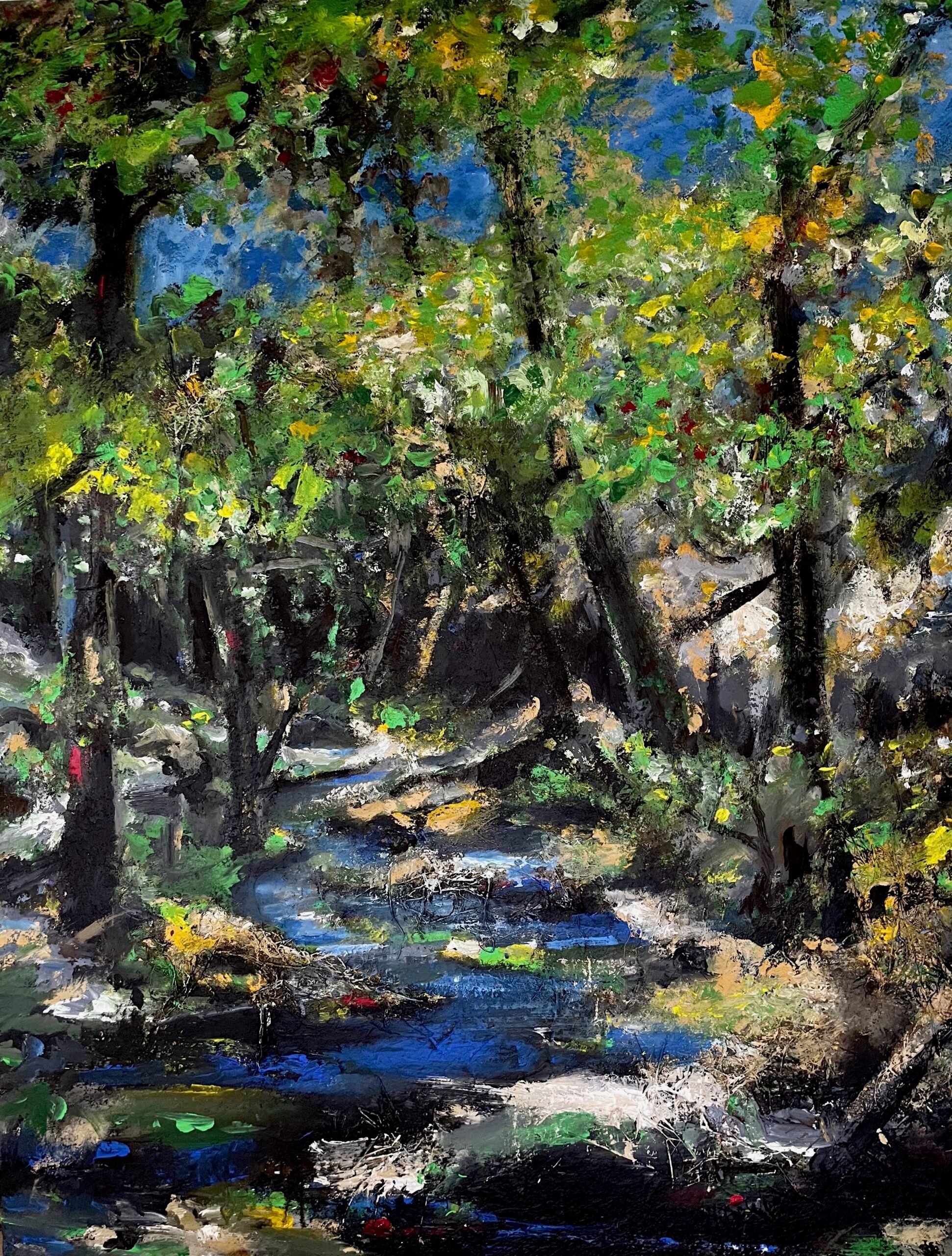 Sans titre 6, 2022, Acrylique, colle, herbe, argile, matériaux mixte sur toile, 160 x 130 cm © Olivier de Sagazan