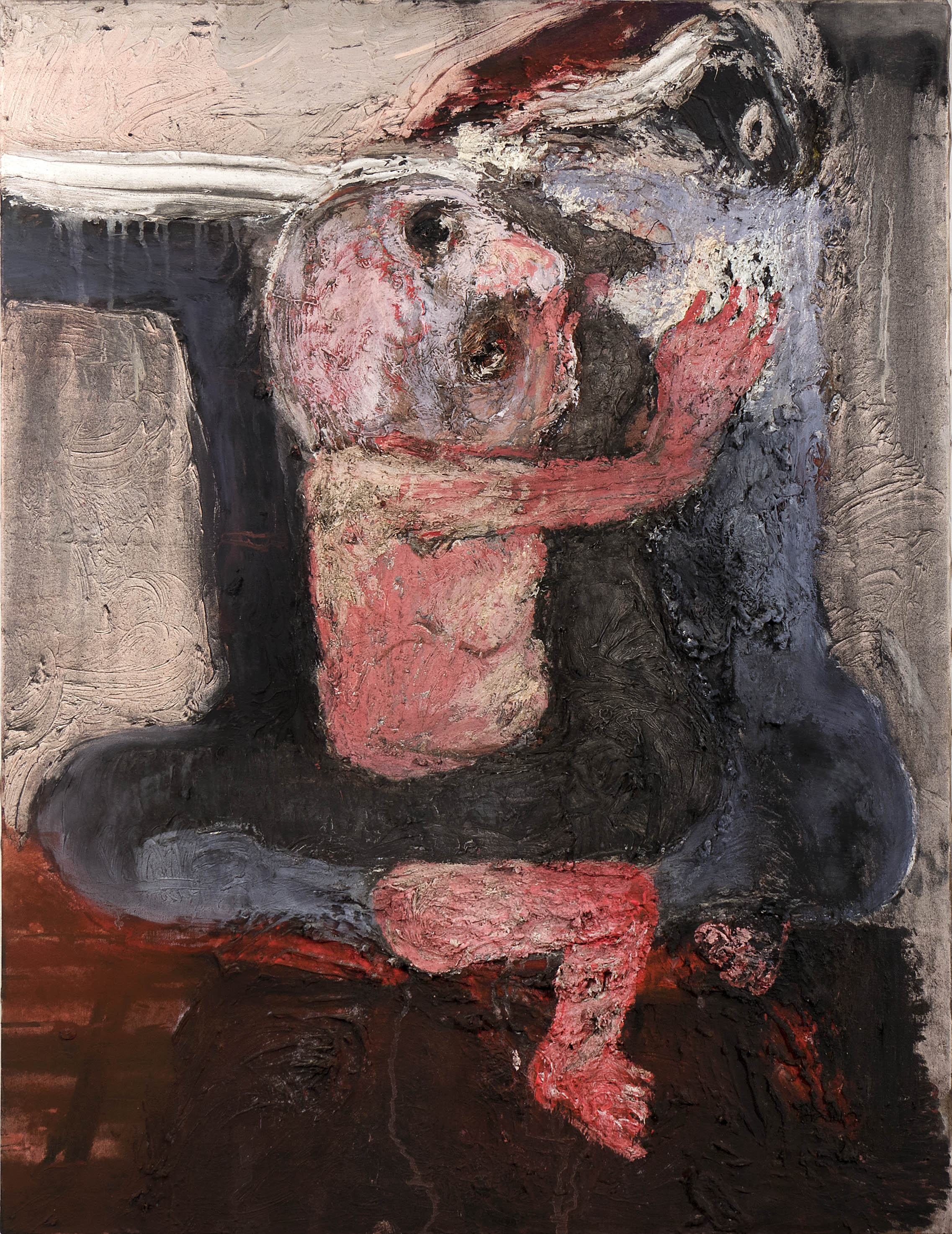 Portée (2014) Huile et pigments sur toile émeri, 116 x 89 cm ©BianchArickx