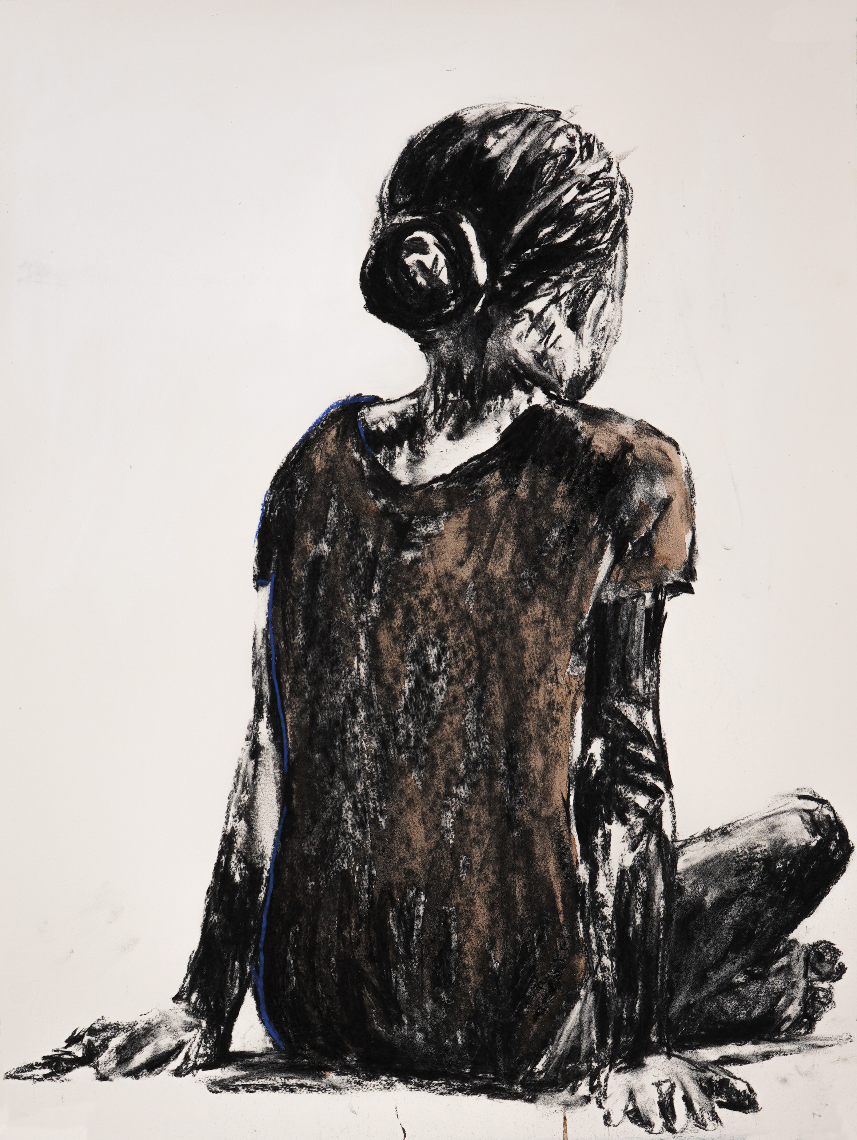 Untitled Fusain, acrylique et pastel sur papier 65,5 x 50 cm, 2019 ©Andile Buka