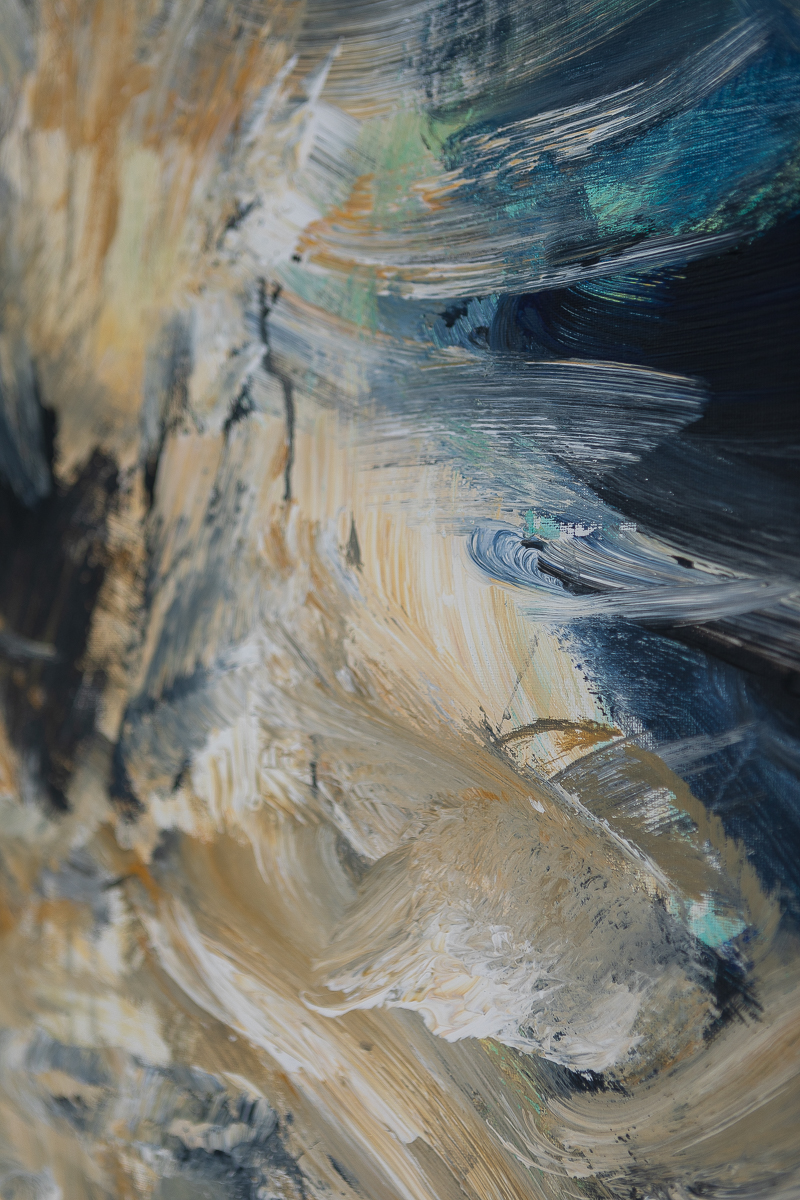 Vague 14 (détail) 2019, Acrylique sur toile, 114 x 162cm © Emilie Mathé Nicolas / Loo & Lou Gallery