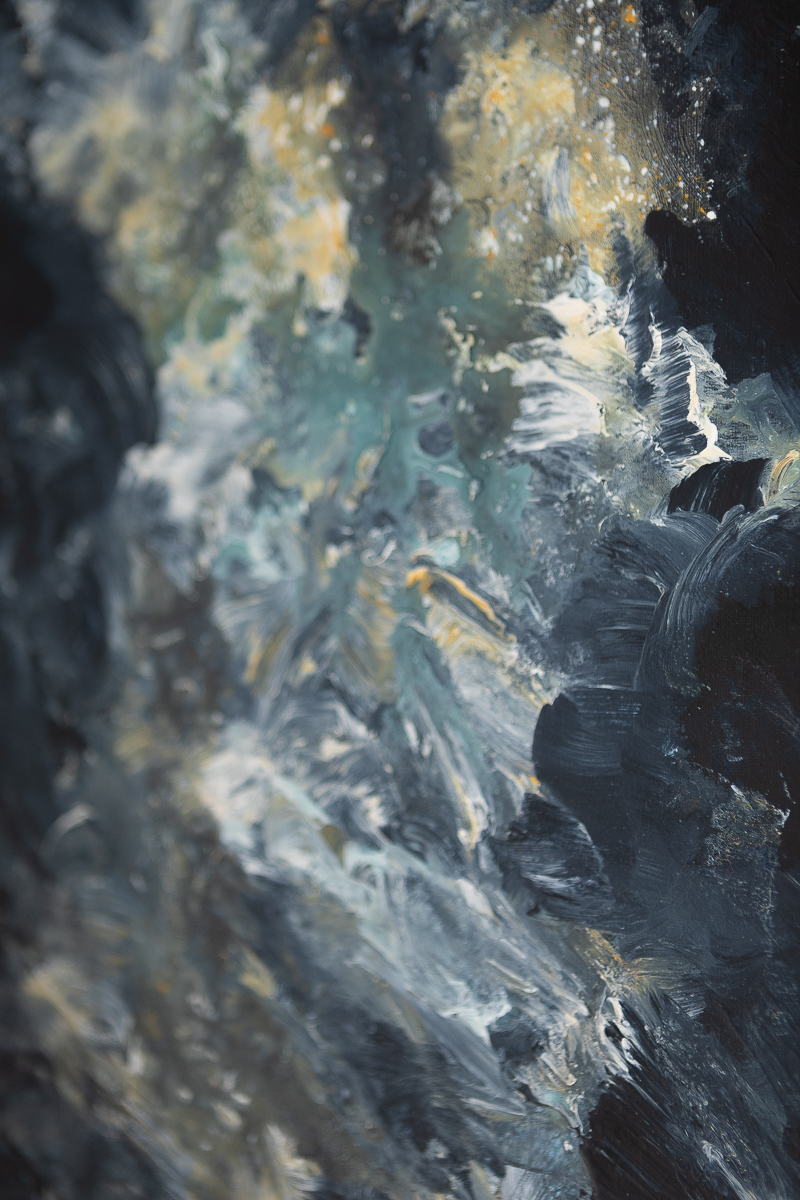 Eclat de nuit 12 (détail) 2020, Acrylique sur toile, 33 x 46cm © Emilie Mathé Nicolas / Loo & Lou Gallery