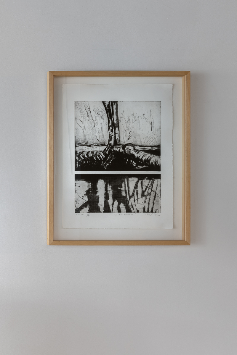 Le Vexin III, hommage à Corot (2018) Pointe sèche et eau forte, 70 x 84 cm © Loo & Lou Gallery