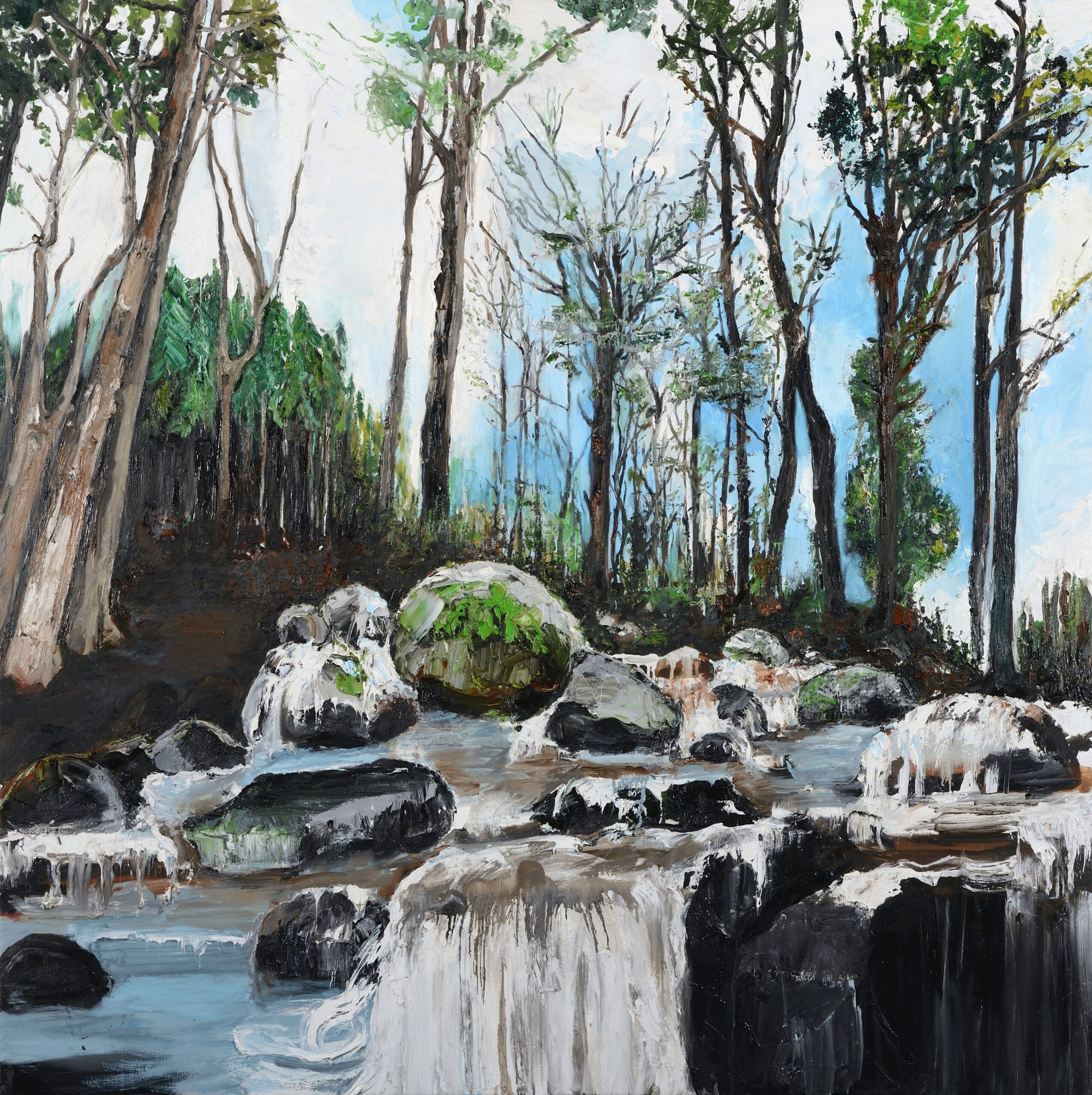 Fluidité II (2013) Huile sur toile 200 x 200 cm © Loo & Lou Gallery