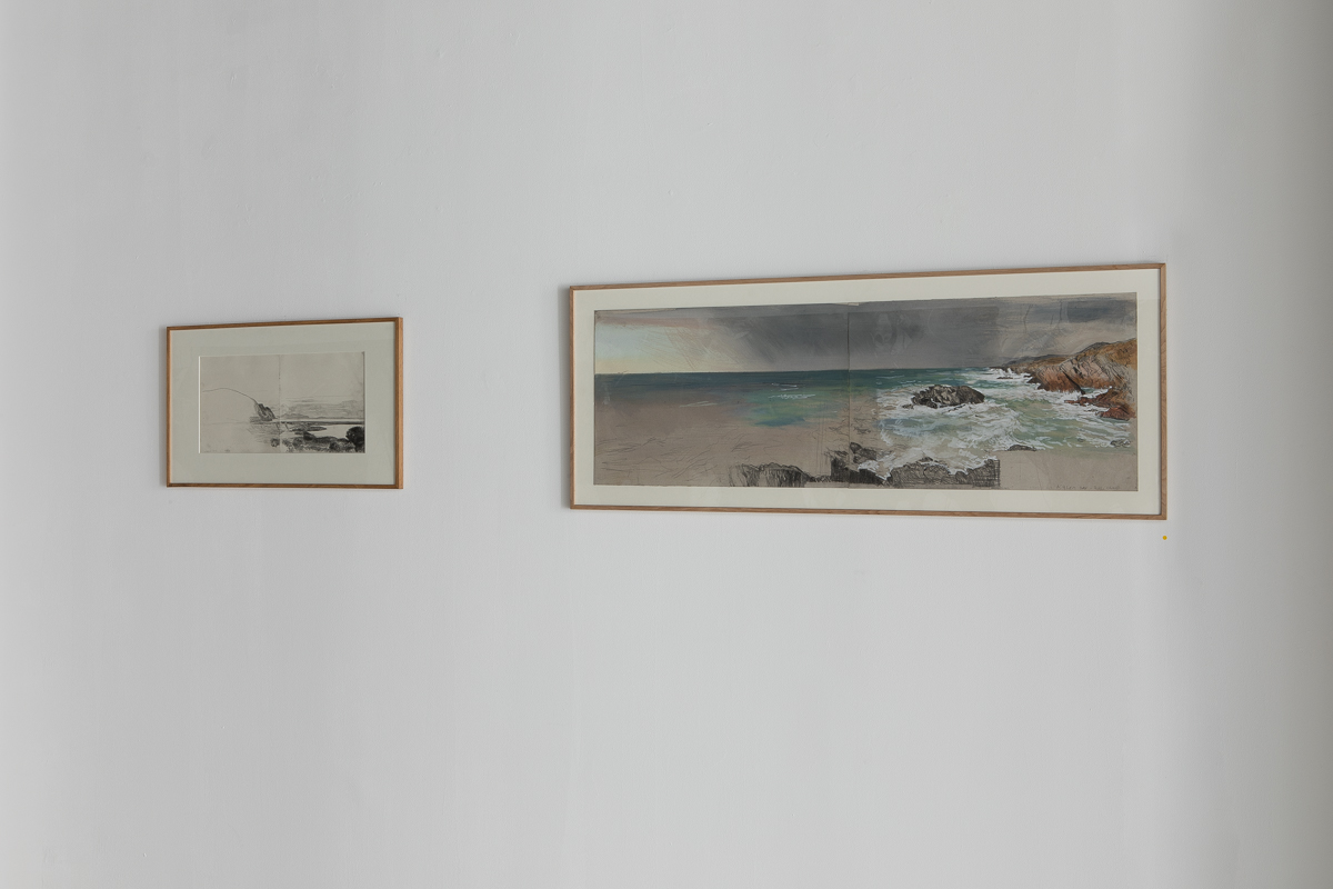 Vue d'exposition, Déferlante, Coastline, Gouache, Pierre-Noire