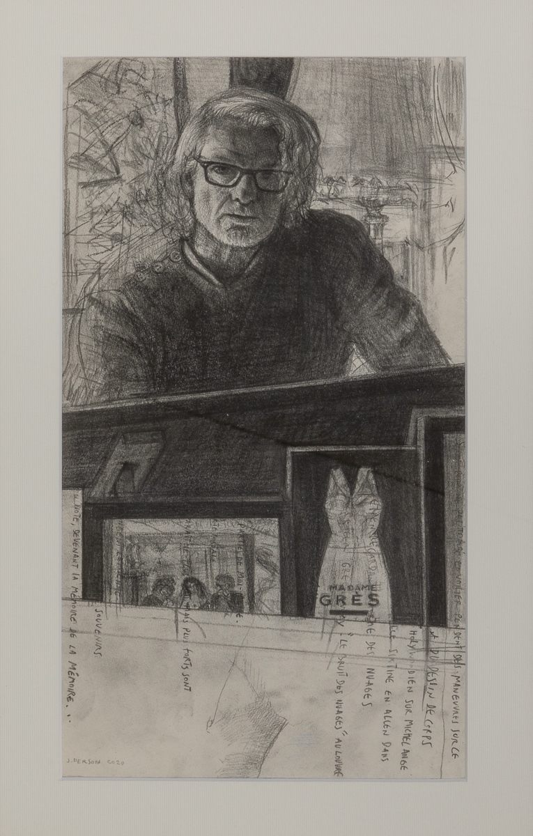 Autoportrait, Série Les Verticales, 2020, Pierre Sur Papier, 60 x 35 cm | Image © Emilie Mathé Nicolas