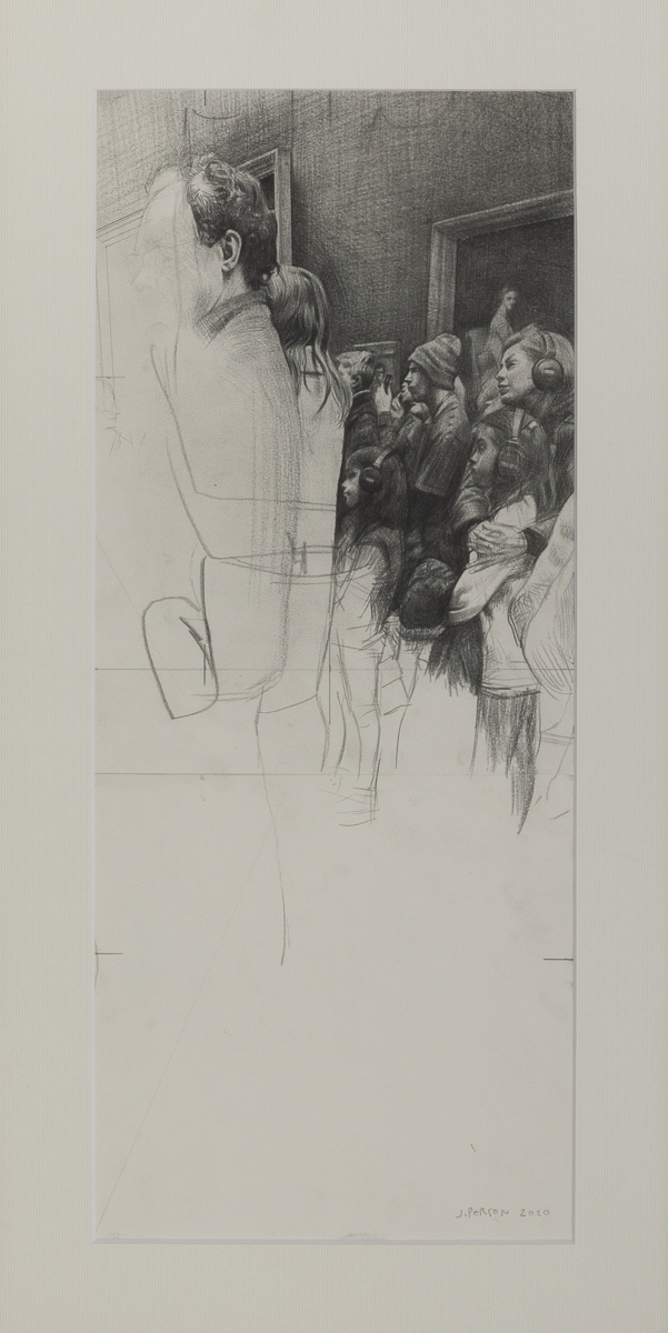 Mme Recamier, Série Les Verticales, 2020, Black stone on paper, 60x31cm  | Image © Emilie Mathé Nicolas