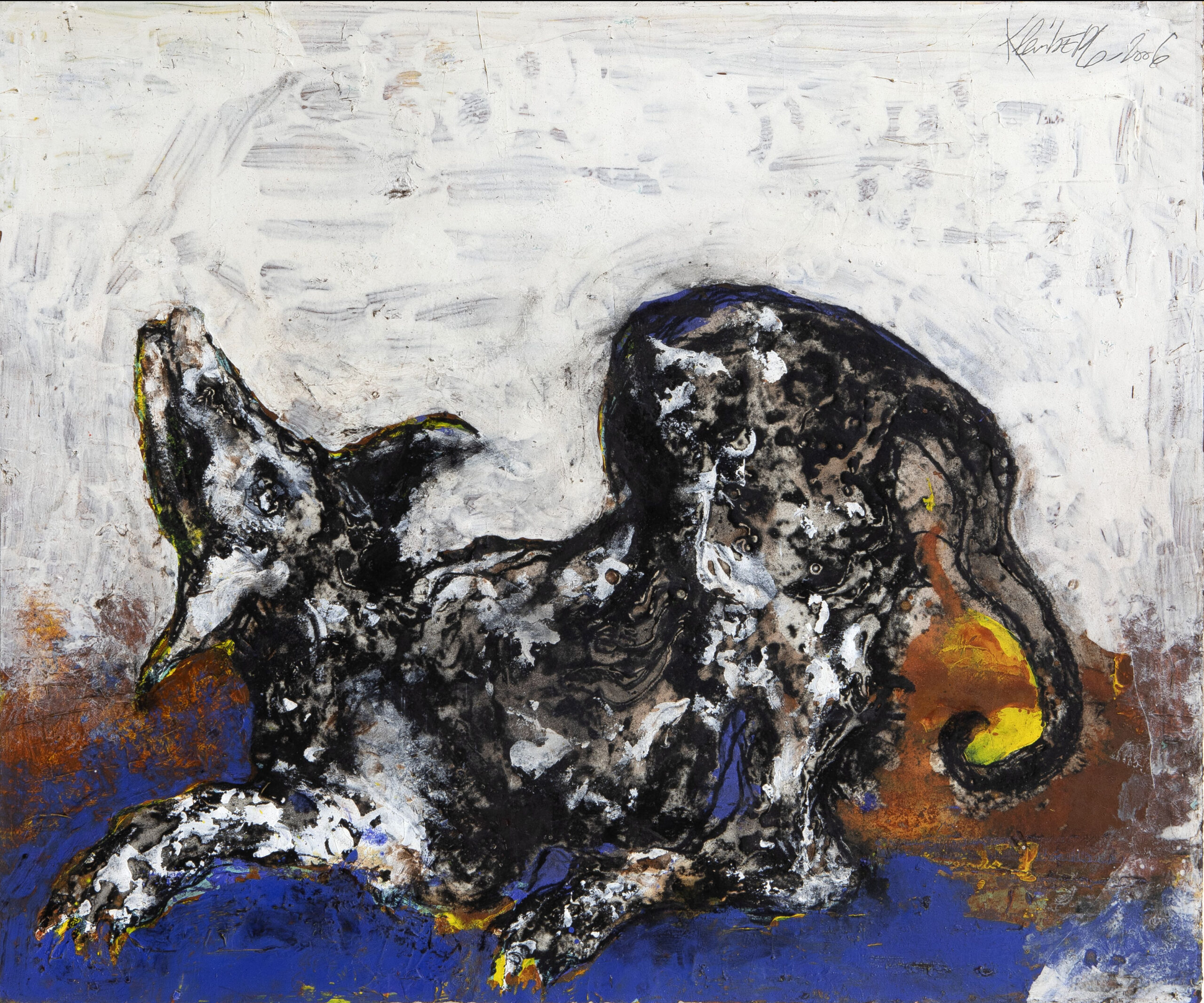 Dog, 2006, Pastel et huile sur papier, 76 x 57cm