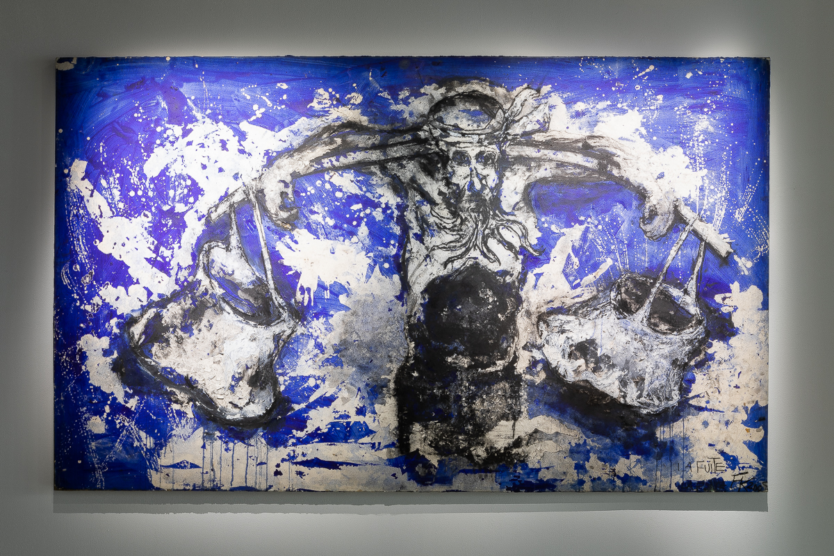 La Fuite II, 2005, Techniques mixtes sur toile, 133 x 210 cm