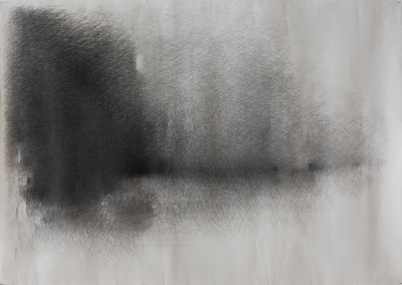 Paul de Pignol, Sans titre, 2022, Black pencil on paper, 142,5 x 100,5 cm