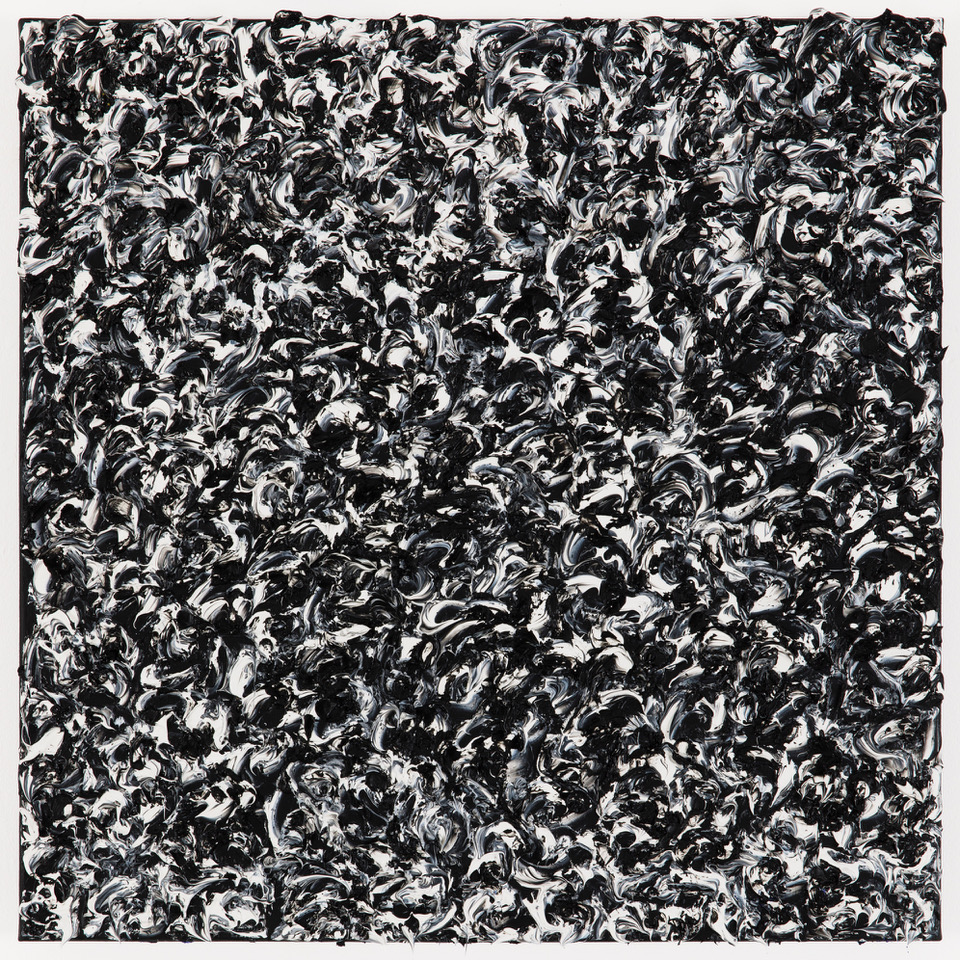 Noir 4, 2022, Huile sur toile de lin, 57 x 57 cm