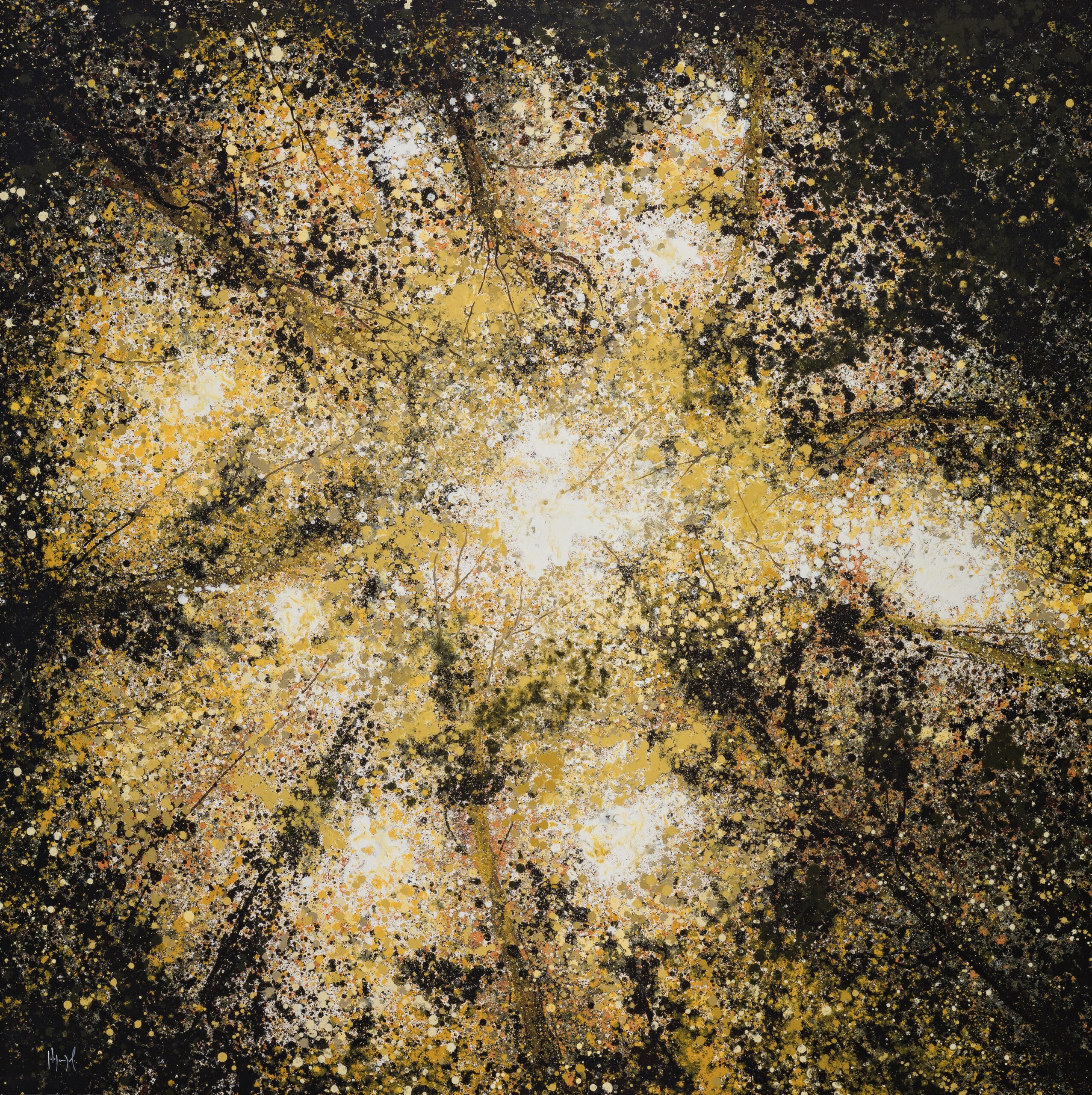 N°567 série Looking up, 2022, Technique mixte, acrylique sur toile, 200 x 200 cm