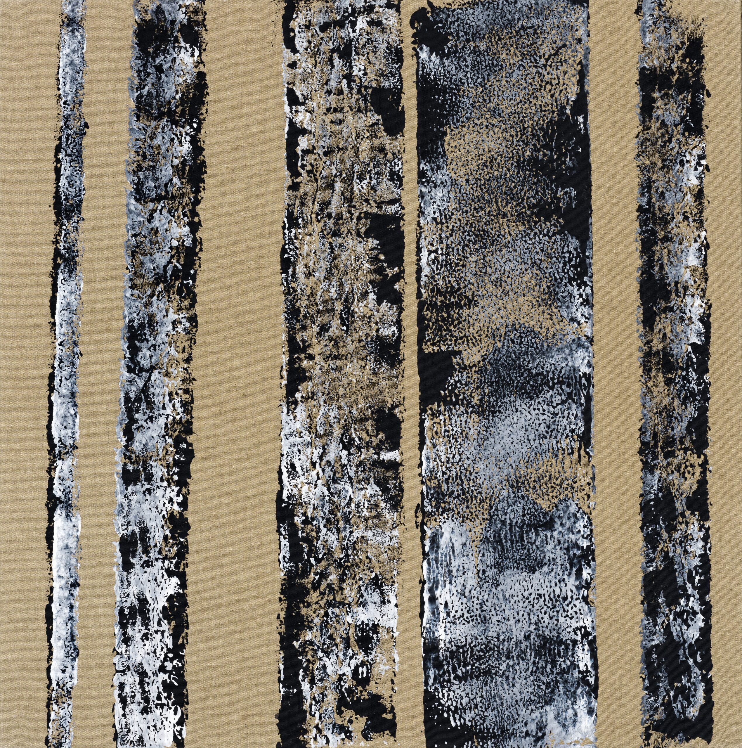 N°619 série Empreintes, 2023, Technique mixte, acrylique sur toile, 80 x 80 cm