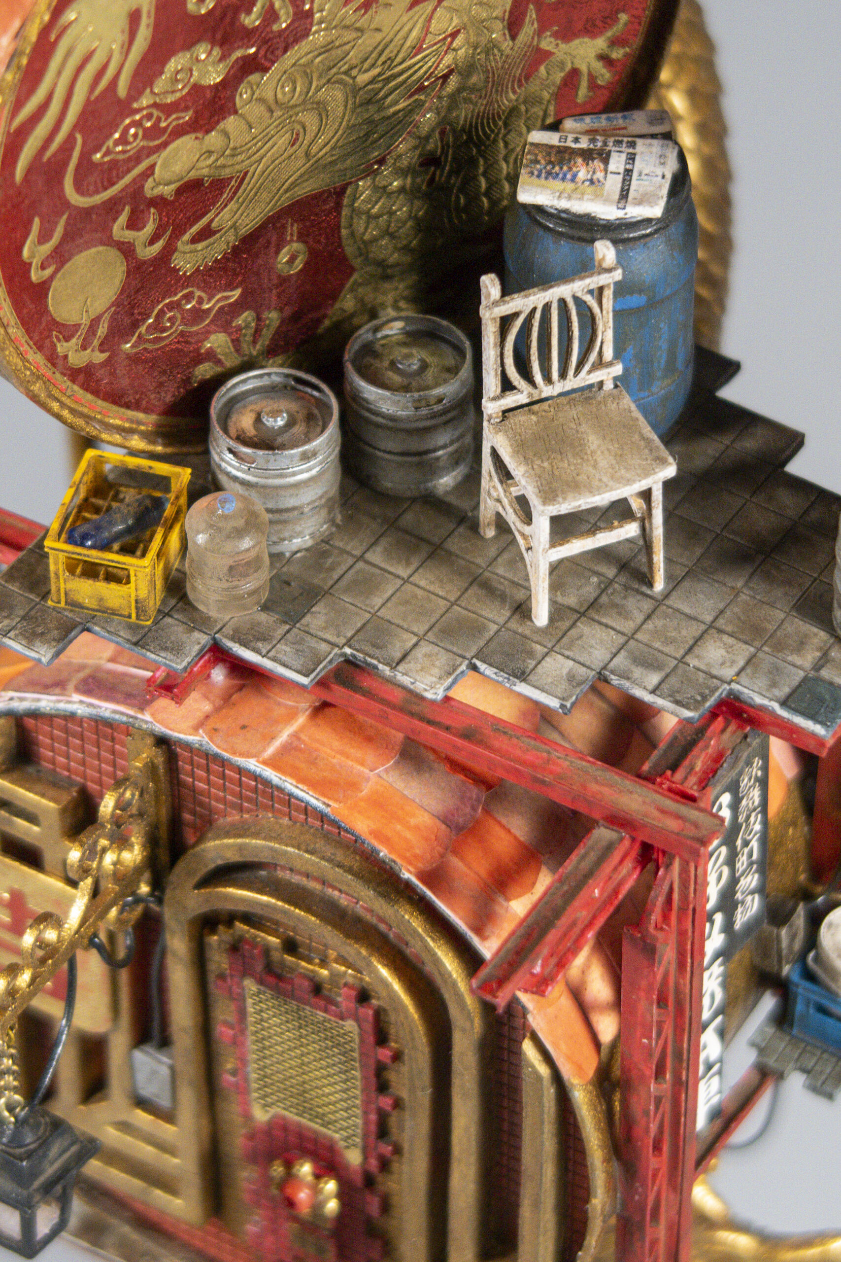 Daikichi (détail), 2024, Technique mixte, 38 x 16 x 18 cm | © Simon Laveuve