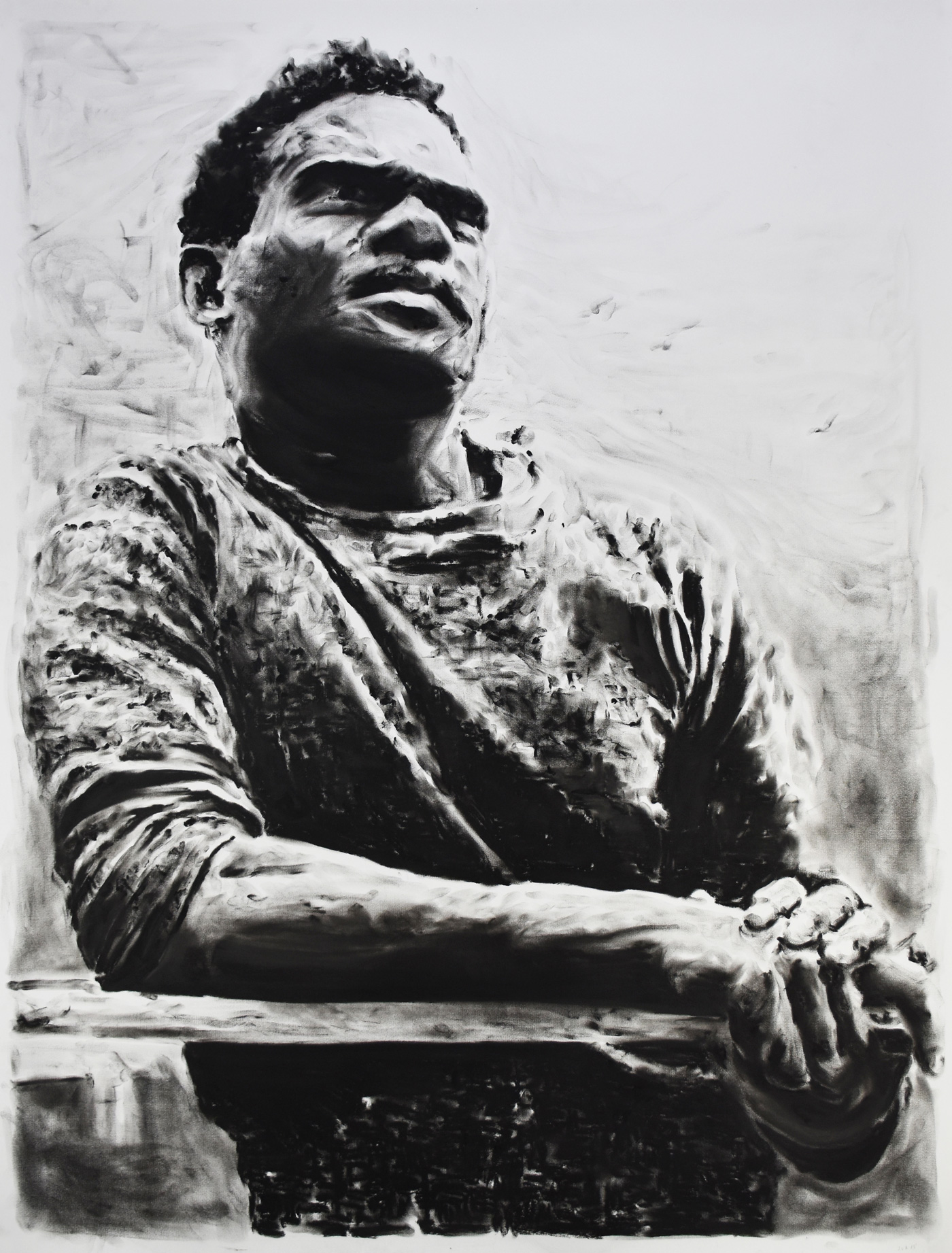 Set your eyes to the horizon, 2025, Fusain sur papier, 150 x 115 cm | © Studio23 © Joren Van Acker