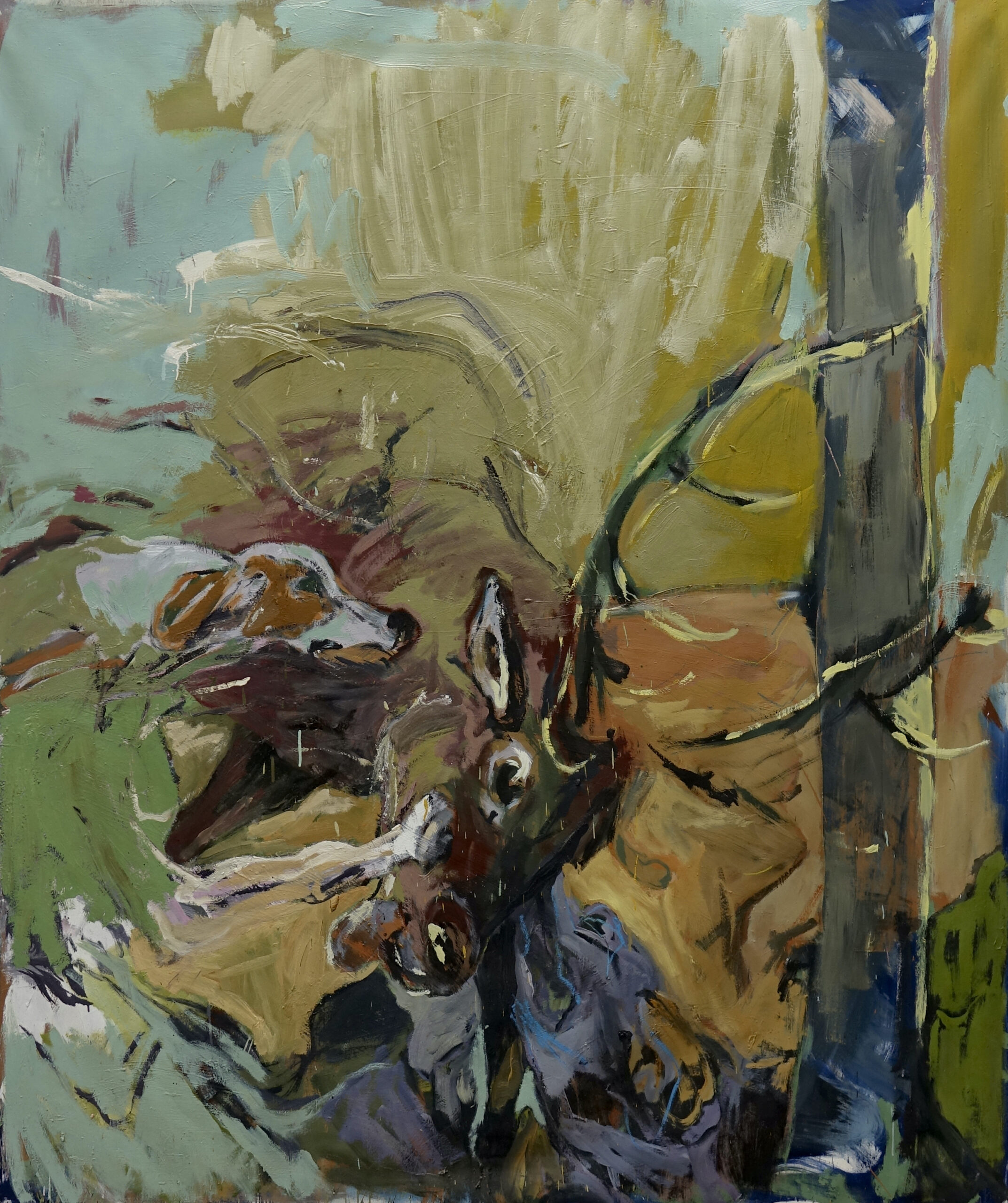 Scène de chasse, 2023, Acrylic on canvas, 200 x 160 cm