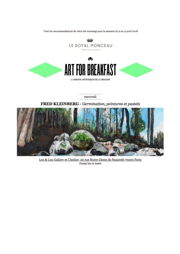 FRED KLEINBERG, « Germination, peintures et pastels », Art for breakfast, Février 2019