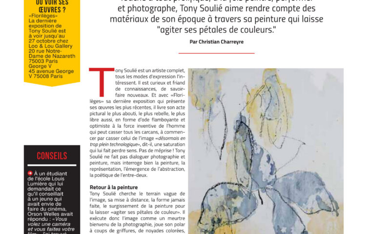 TONY SOULIE, « Florilèges », Artistes, October 2018