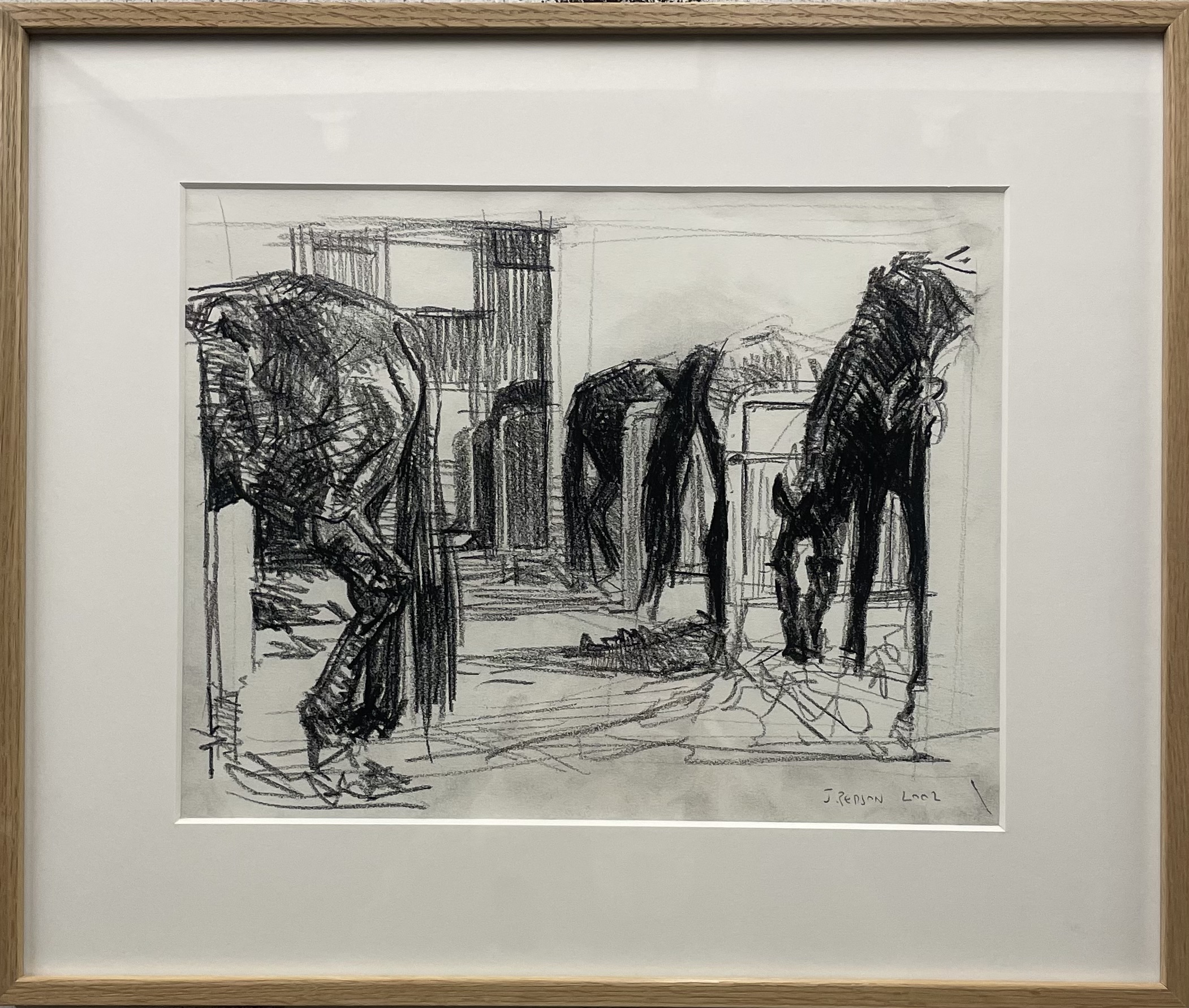 Écurie, 2002, Pierre noire sur papier, 23,5x30,5cm Écurie, 2002, Pierre noire sur papier, 23,5x30,5cm