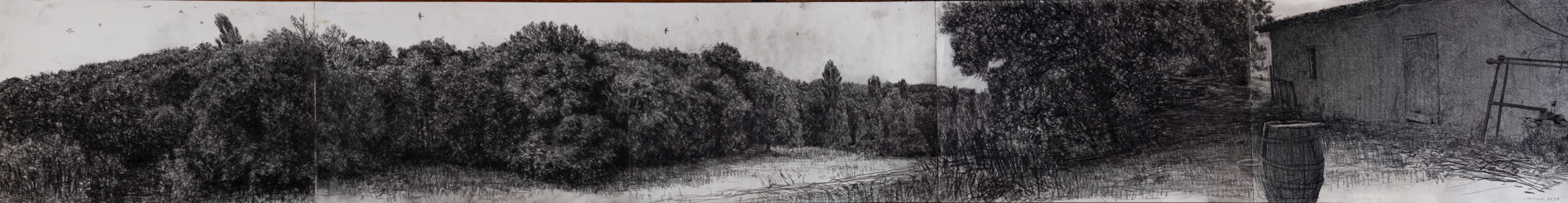 Le chant de la terre – Joel Person – 2024 -blackstone on paper-29.5x168cm-credit Marine Pierrot Detry.jpg