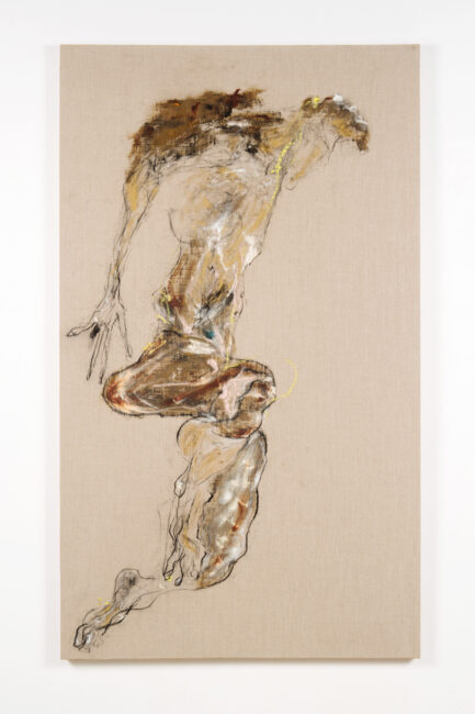 Untitled 3_2018 Huile et fusain sur lin, 170 x 100 cm