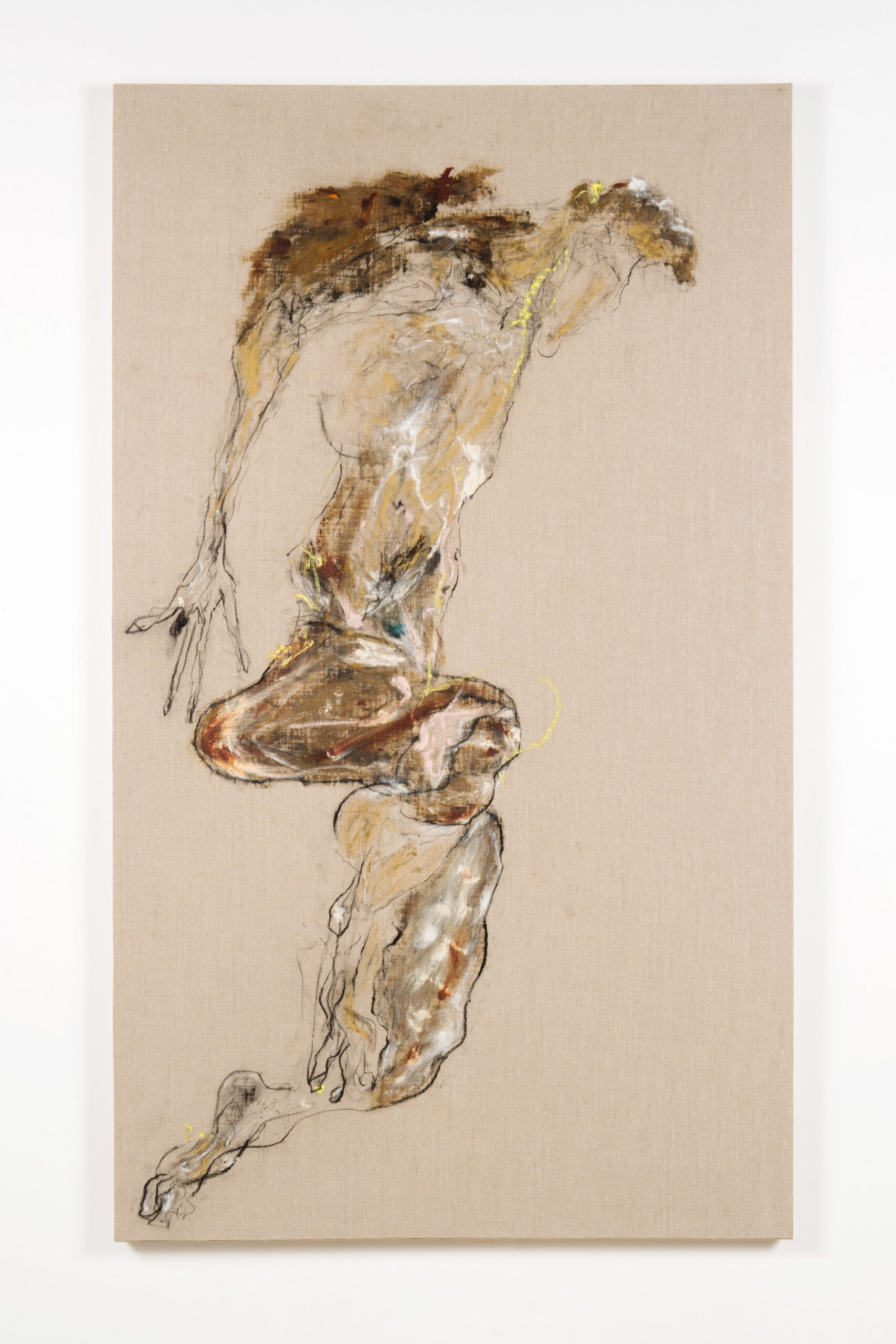 Untitled 3_2018 Huile et fusain sur lin, 170 x 100 cm