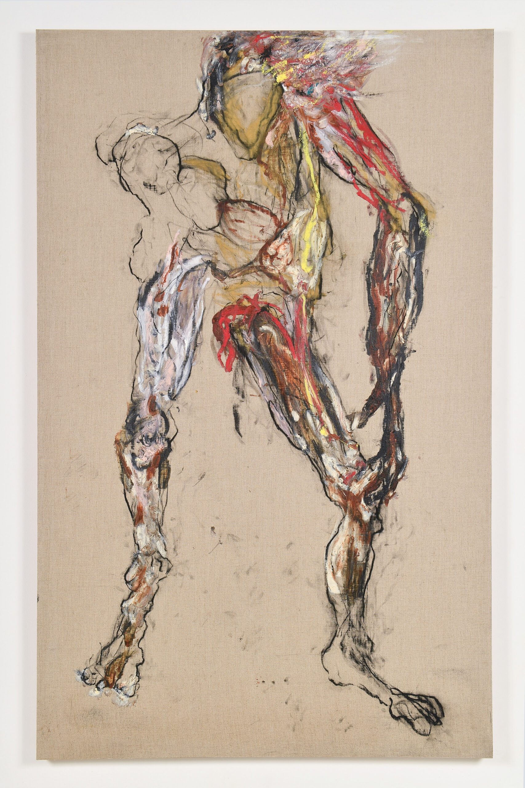 Untitled 4_2018 Huile, fusain et craie sur lin, 180 x 130 cm