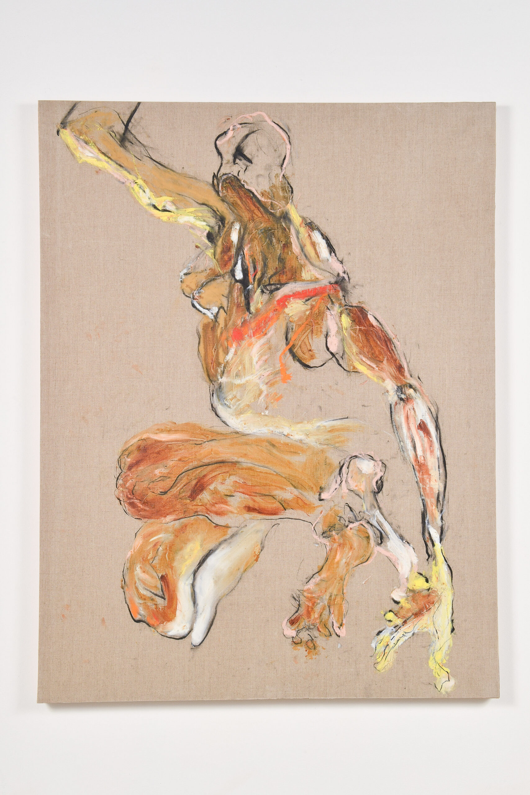 Untitled 5_2018 Huile et fusain sur lin, 160 x 100 cm